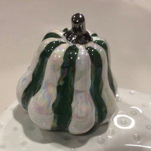 Nora Fleming Retired Mini Green and White Gourd